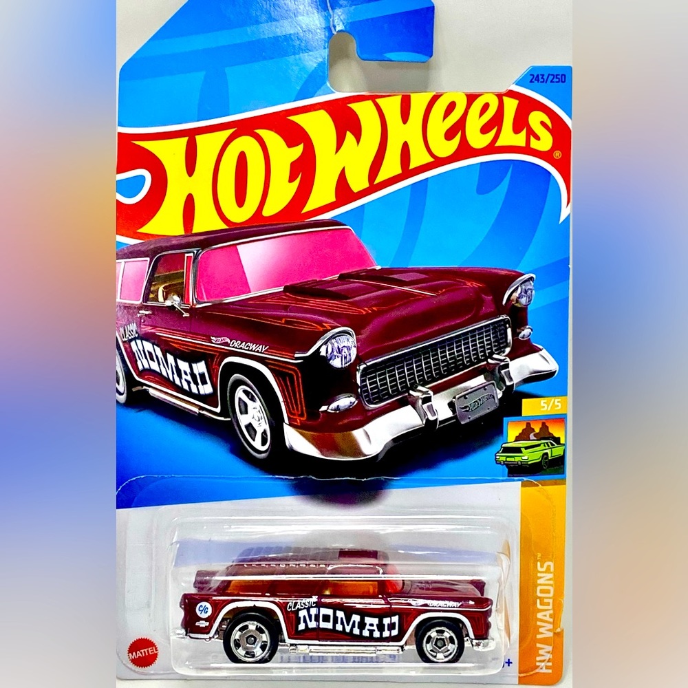 ✅🚗 4/$20 🚗 NEW 2023 MATTEL HOT WHEELS 5/5 HW WAGONS CLASSIC ‘55 NOMAD #243/250